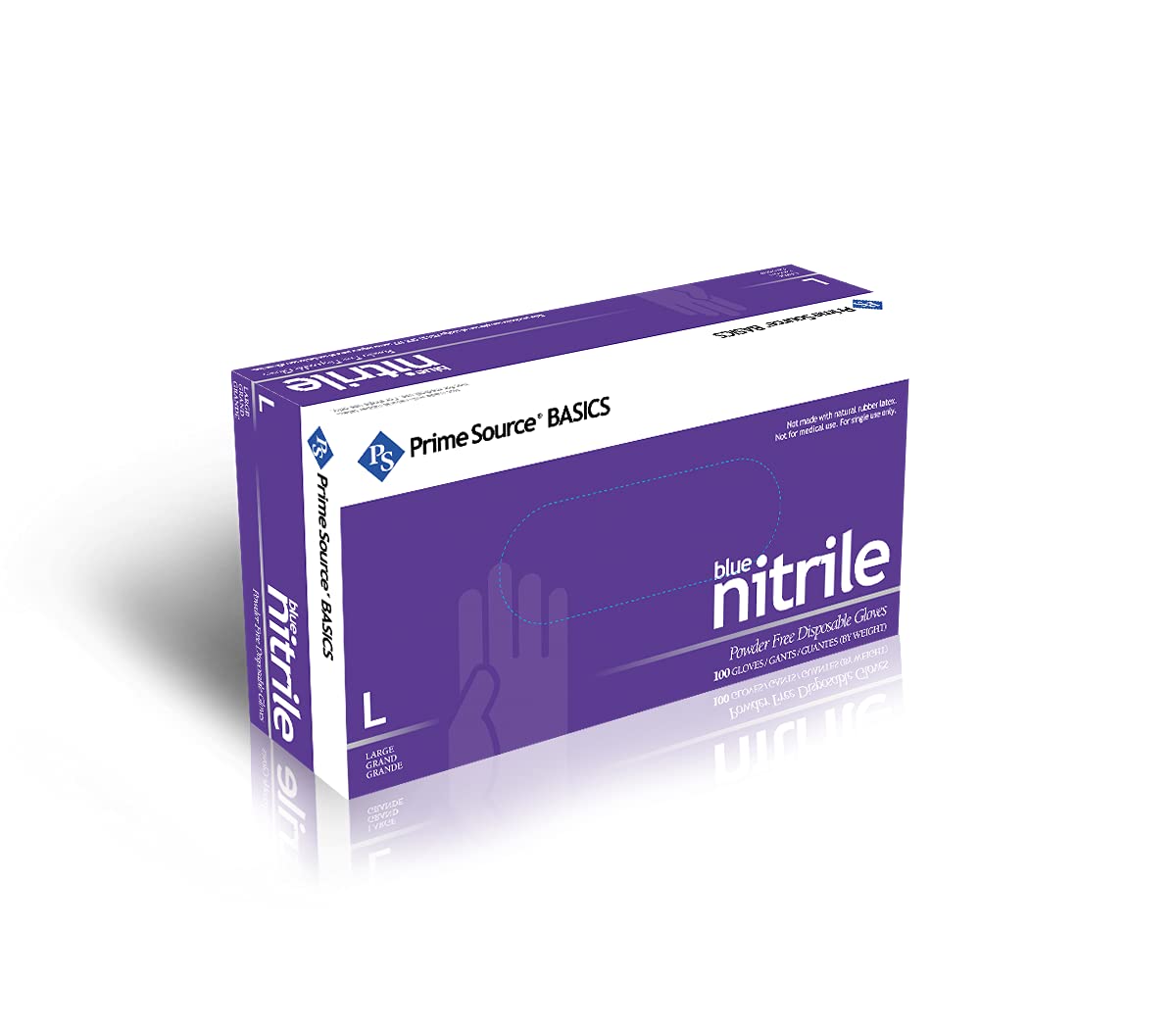 Basics Blue Powder Free Large Nitrile Gloves 100 per box by Prime Source – Large, Nitrile, Blue, Pack of 1000