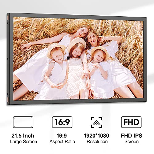 Fullja 21.5 Inch Wifi Smart Digital Picture Frame - Digital Picture Frame With Wifi, Hd 1080P, Auto Rotate, Light Sensor, Share Photos&Videos Via App, Email, Gift For Grandparents And Friends #TOP2