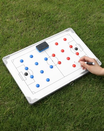 QWORK® Fußball Taktiktafel,Trainermappe Fußball, inkl. Zubehör, 45 x 30 cm