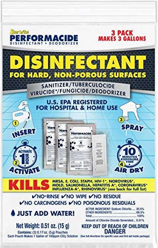 Performacide Disinfectant – KILLS COVID-19 VIRUS IN 30 SECONDS – No Rinse, No Wipe, No Residue – Just Add Water – Gallon Refills