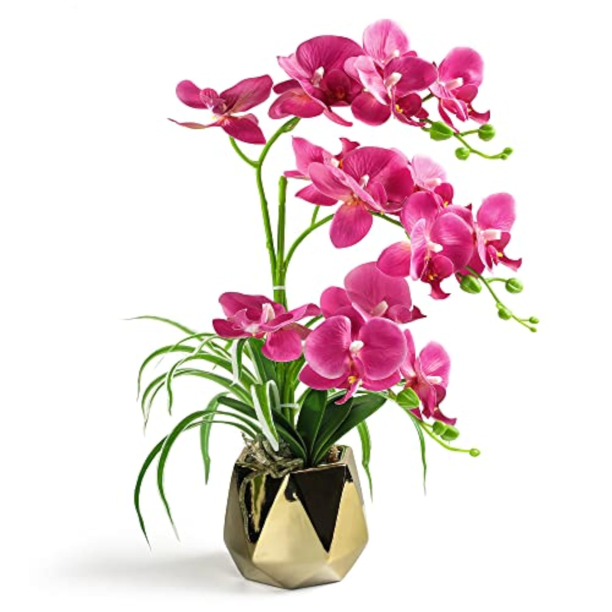 Artificial Orchid Flowers in Vase for Home Decor