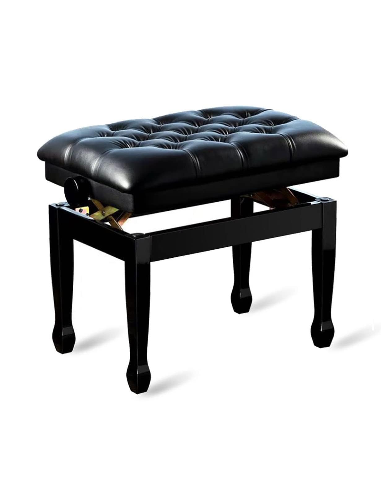 Klavierhocker 10 cm Höhenverstellbar – Solo-Keyboard-Bank Mit Gepolstertem Lederkissen – 60 X 40 X 50–60 cm – Schminktischhocker(Color:Schwarz)