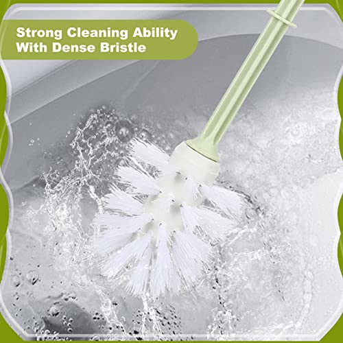 Gerrii 6 Pack Toilet Bowl Brush Bathroom Cleaning Bowl Brush And Caddy Set Comfort Wand Grip Handle Toilet Bowl Brush And Holder Sturdy Bristle Toilet Scrubber, Floor Standing Or Wall Mounted, 3 Color #TOP6