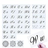 Letter Stencils，39 Pcs Large Size Letter Templates，More Than 100 Designs， Reusable Art Craft Stencils，Fit for Painting on Wood/Wall/Fabric/Rock