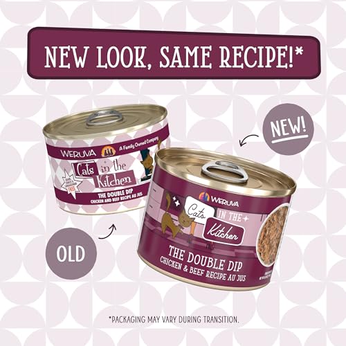 Image of Weruva Cats in The Kitchen, The Double Dip with Chicken & Beef Au Jus Cat Food, 6oz Can (Pack of 24)
