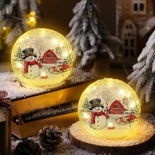 Bonhomme de neige LED à piles pour une table de Noël sans fil