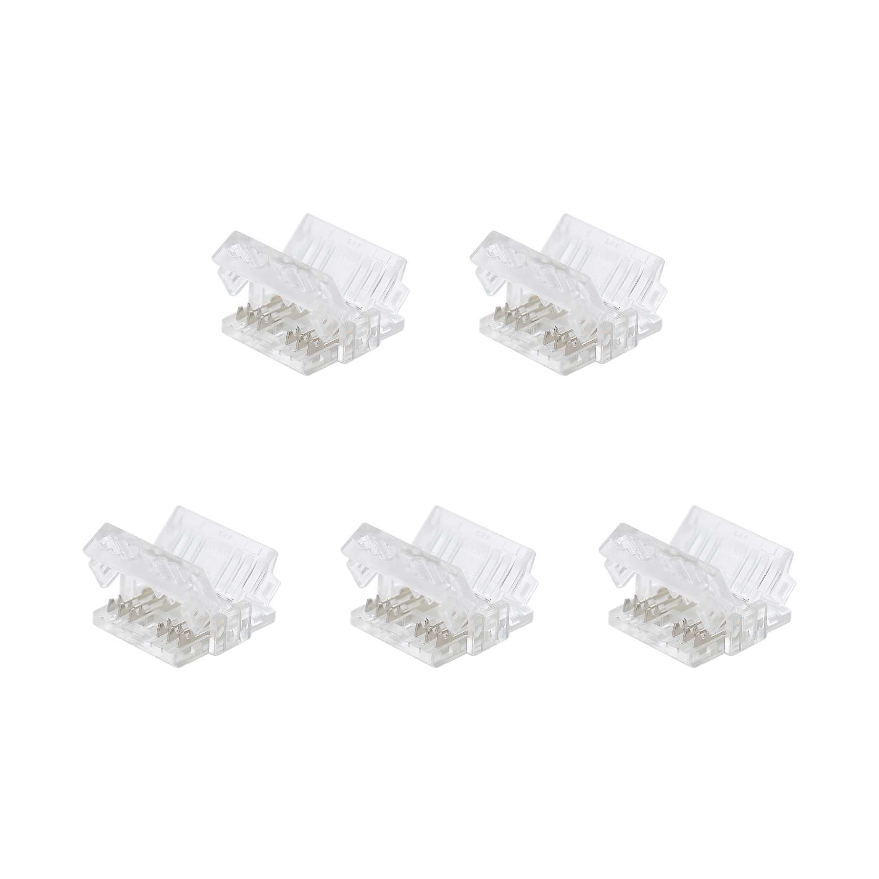 G.w.s 6 Pin Rgb+Cct Strip G.w.s® Solderless Strip To Wire Straight Connectors, For 12Mm Wide 6 Pin Rgb+Cct Led Cob Strip Lights, Pack Of 5