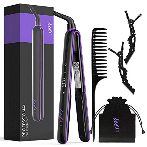 Hair Straightener, I.FM 2 in 1 Straightens & Curls Flat Iron Ceramic