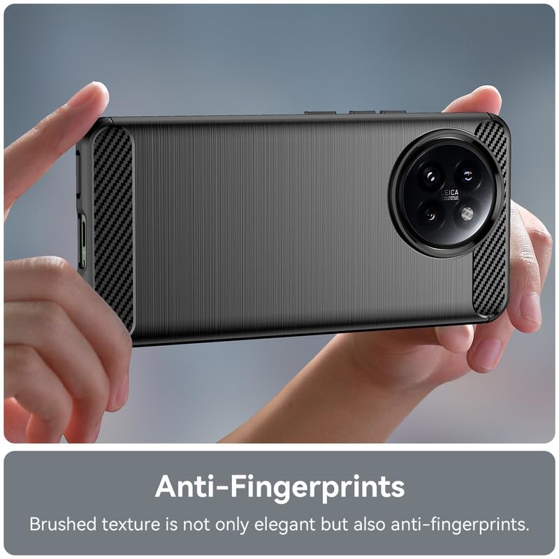 Image of NPRC Hybrid Ultra Slim Protective Case TPU Non-Slip Carbon Fiber Texture Shockproof Case Cover for Redmi 14 civi - Black