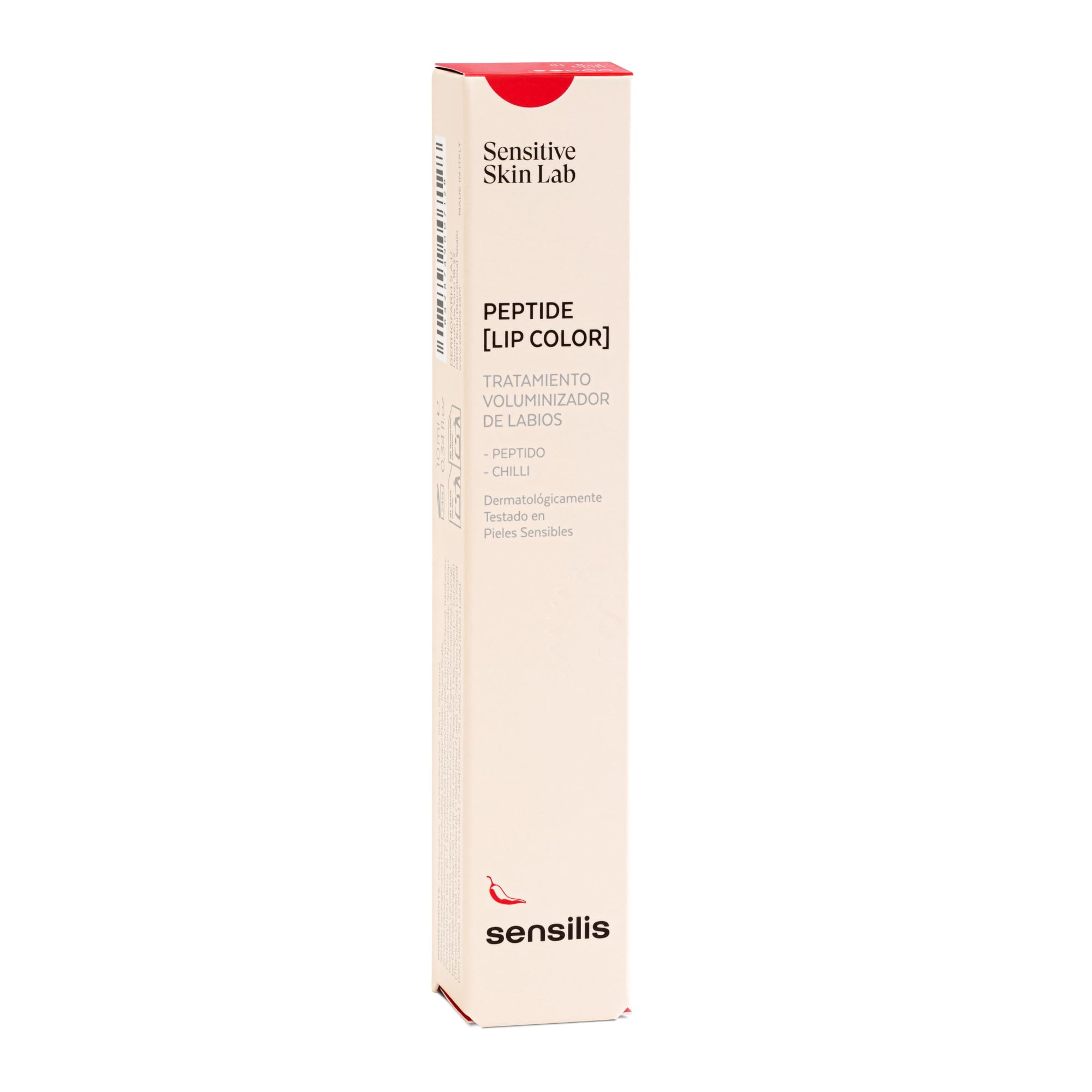 Sensilis - Peptide [Lip Colour], Labial con Acabado Gloss, Fórmula Picante con Péptidos y Chilli, Efecto Voluminizador e Hidratante, Aporta Brillo y Color, Red Chilli - 10 ml