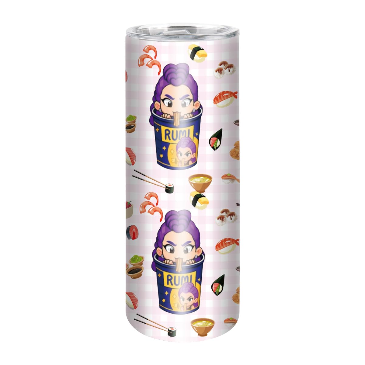DOGDPELWI Demon Hunters Stainless Steel Water Bottle 590ml Stainless Steel Sports Water Bottles with Straw Leakproof Reusable Drinks Cup for Gym, Travel, Sports (Instant Noodles)