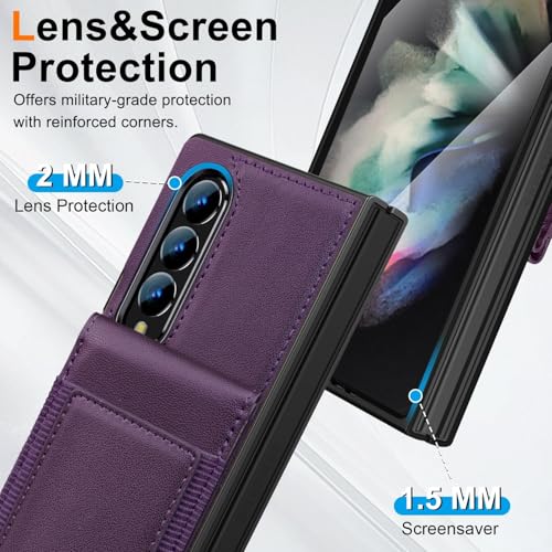 Étui cuir Galaxy Z Fold 3 violet foncé idéal pour vos déplacements - 6