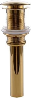 Fregadero para Lavabo sin Ranura Empujar para Elevar Haga Clic en Tapón para Desecho Clack Tapón para Desagüe sin Desbordamiento Terminado (Oro)