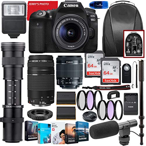 50% Off Discount Canon EOS 90D DSLR Camera with 18-55mm STM & 75-300mm III Lens Bundle + CO 420-800mm Zoom Telephoto + Premium Accessory Bundle Including 2 x 64GB Memory, Filters, Software Package, Backpack & More 50% Off Discount Canon EOS 90D DSLR Camera with 18-55mm STM & 75-300mm III Lens Bundle + CO 420-800mm Zoom Telephoto + Premium Accessory Bundle Including 2 x 64GB Memory, Filters, Software Package, Backpack & More