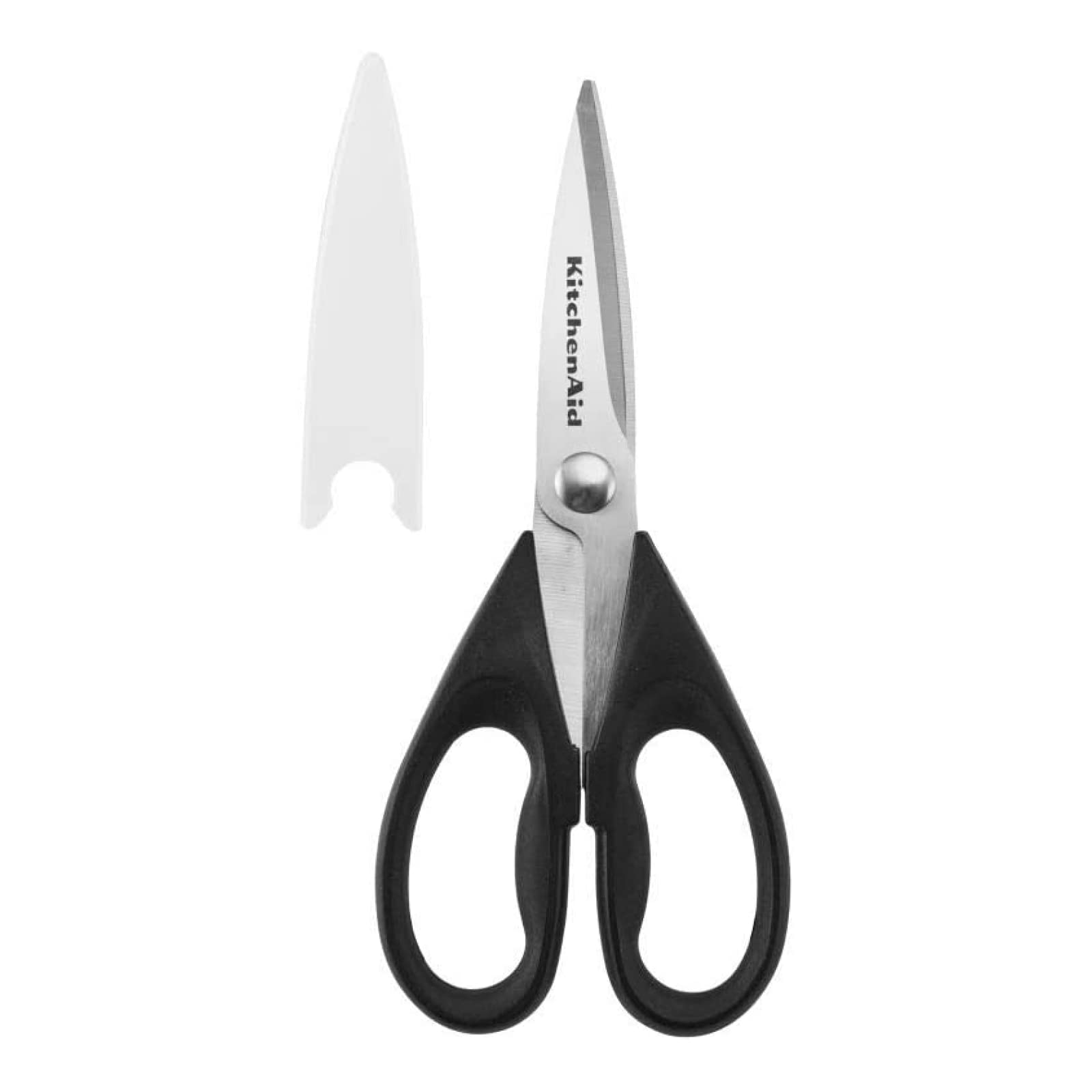 kitchenaid all purpose kitchen shears with protective sheath durable stainless steel scissors dishwasher safe soft grip comfort handle 872 inch black