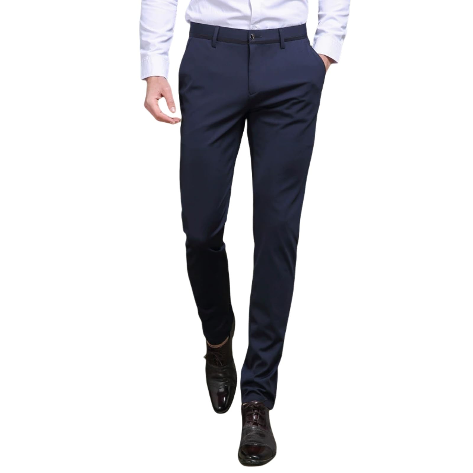 MEIION Chino Confort+ – Ne Serre Pas, ne se froisse Pas Pantalon de Costume Homme Élastique Slim Fit Classique Couleur Unie pour Un Style Business Élégant et Confortable