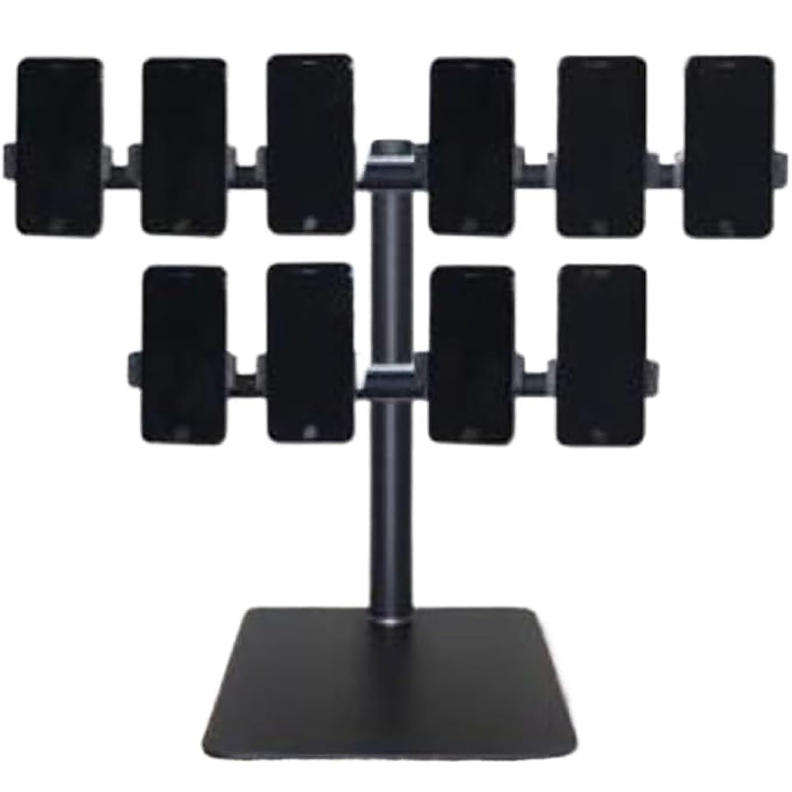 Soporte de control para teléfono celular, organizador de metal para escritorio, almacenamiento de 2 niveles para múltiples dispositivos, ideal para oficina y uso doméstico