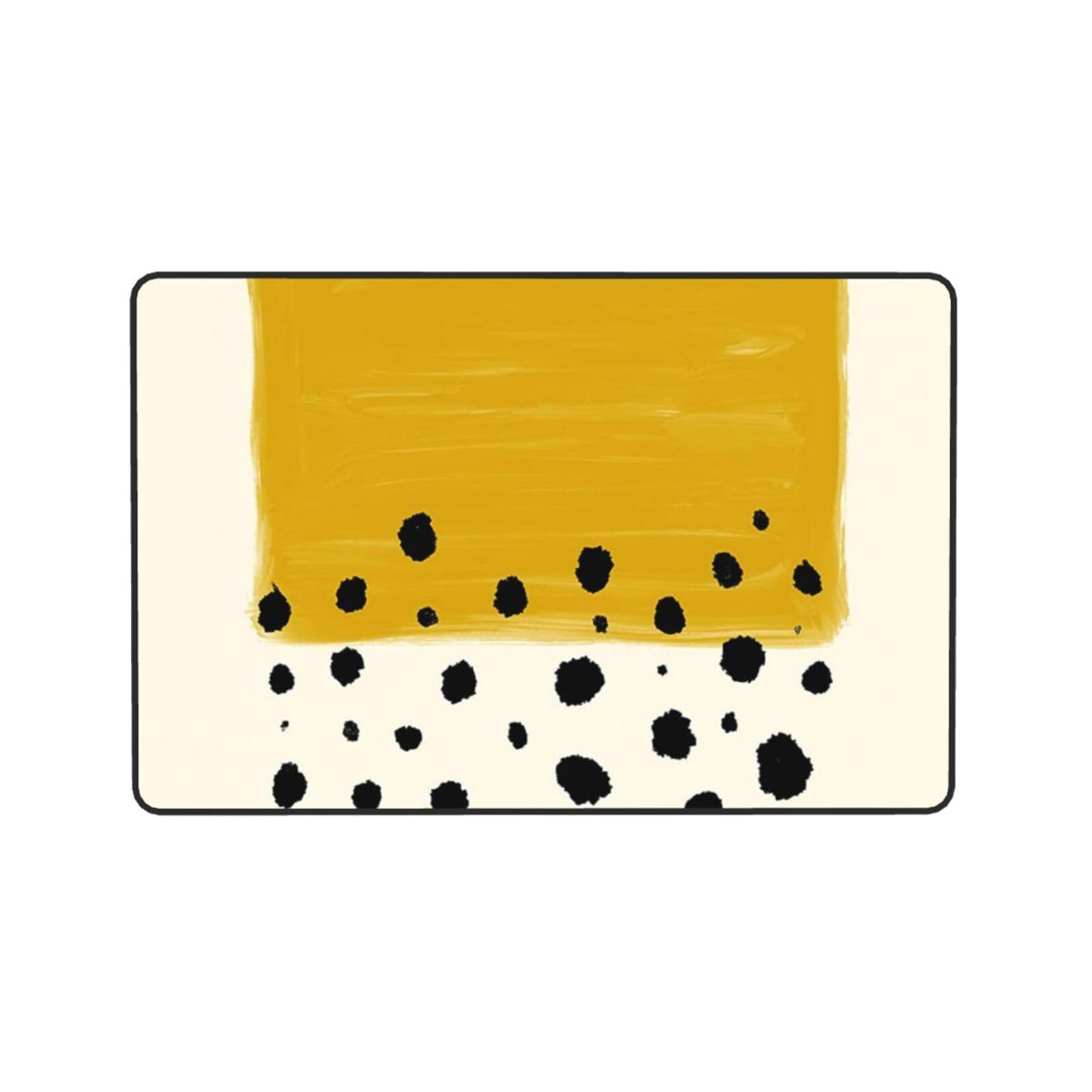 Tapis antidérapant doux jaune moutarde et noir, convient pour chambre à coucher, salon, balcon et bureau. Il existe de nombreuses tailles.