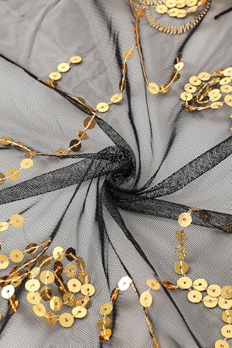 Image of BABEYOND 1920s Sequined Shawl Wraps for Women Fringed Evening Cape Wedding Bridal Shawl Scarf for Evening Dresses Party