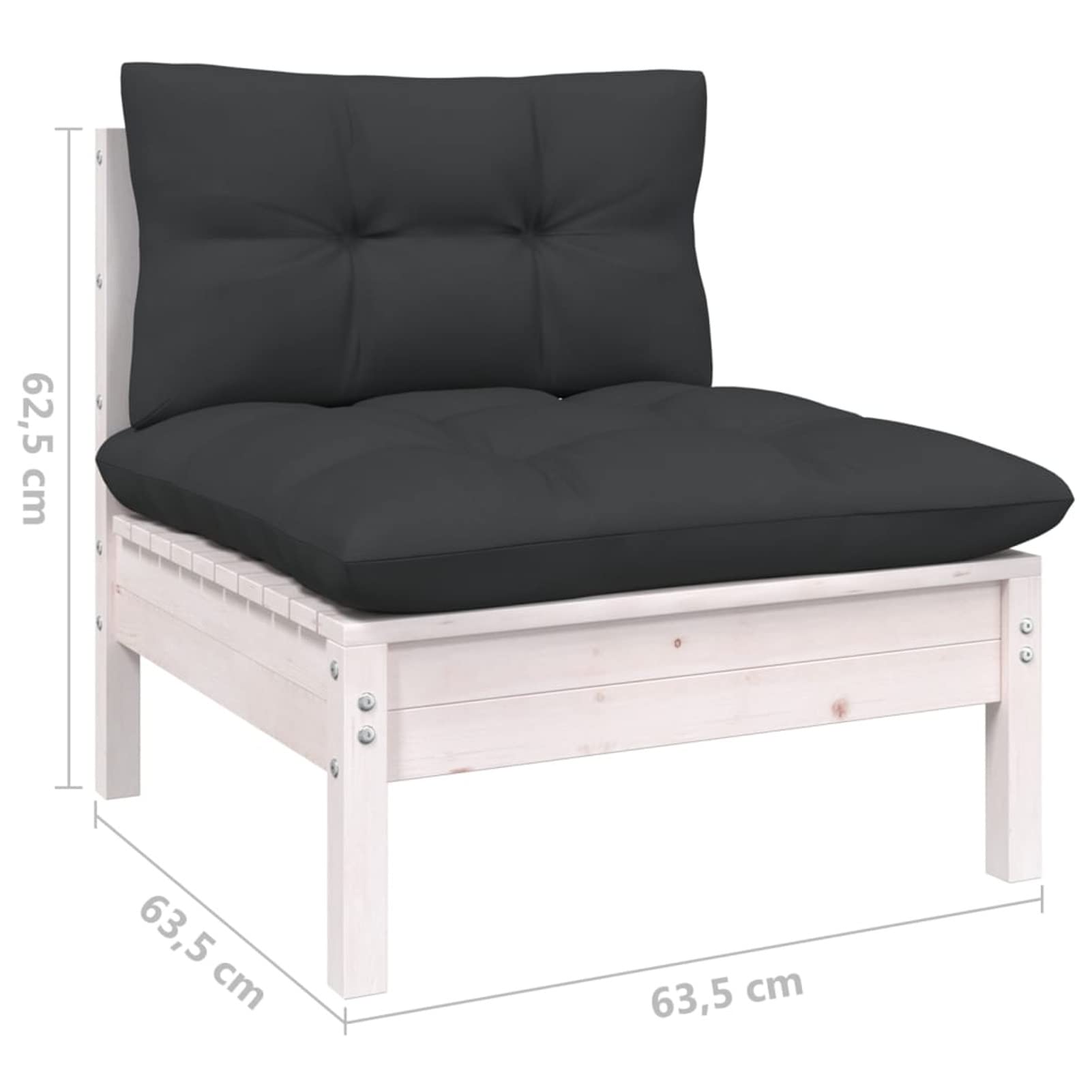 Divano da giardino a 2 posti con cuscini in legno di pino bianco 11# Poltrona Palets Sofa per Patio Set di divani interni esterni a due posti