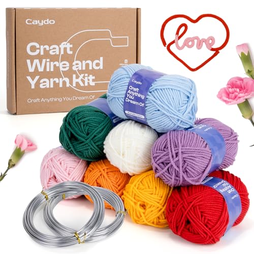 Caydo Aluminum Craft Wire and Acrylic Yarn Skeins...