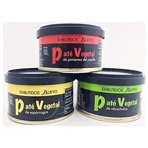 Paté vegetal: de espárragos, de alcachofa y de pimientos del piquillo, pack de 3 uds