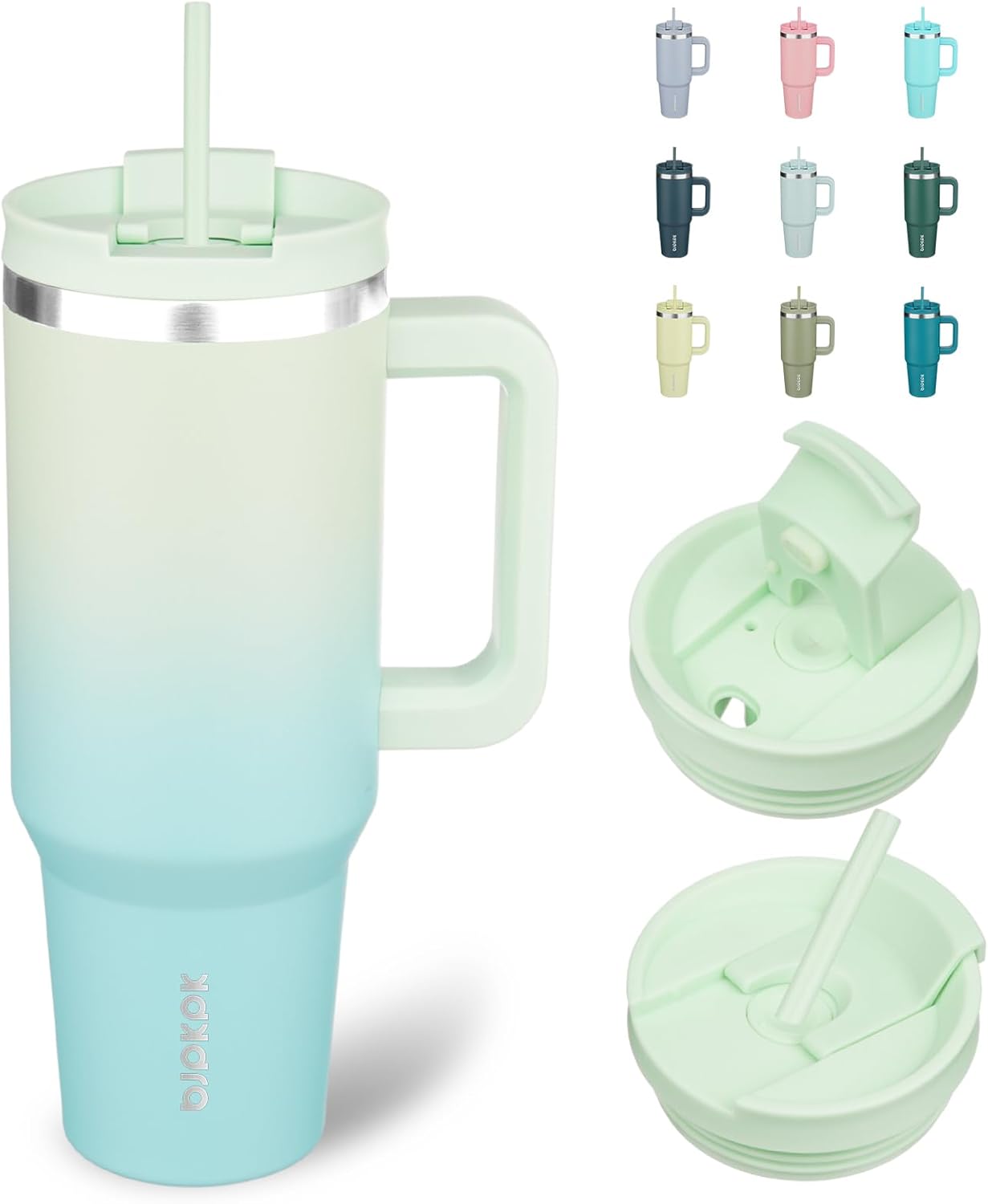Vasos Con Aislamiento Al Vacio Dapperlin Vaso Aislado Al Vacío De Acero Inoxidable De 40 Onzas Con Tapa Y Popote Para Agua, Té Helado O Café, Licuado De Frutas Y Más (azul