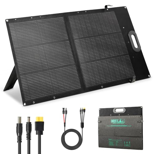 HQST 100W Ultra-Light Portable Solar Panel N-Type 25% High Efficiency Solar Charger for Power Station & Solar Generator IP67 Waterproof Foldable with Kickstands for Camping RV Off-Grid
