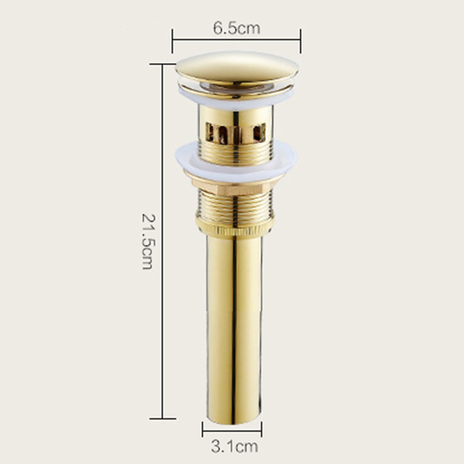 Piletta Bidet Click Clack, Oro, Piletta di Scarico Lavandino, Piletta Click Clack Universale, Rubinetto Tutto in Rame,Oro,Ci Sono dei Buchi