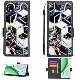 Aroepurt Case Compatible for Yezz Go 3 Phone Case Flip Cover [with Tempered Glass Screen Protector][RFID Blocking][Colorful Reflect Light] LPT-HS