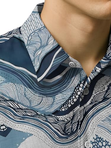 Image of BULLMER Trendy Regular Fit Cotton Blend Printed Casual Half Sleeve Shirt for Men | Stylish Mens Casual Shirts | Shirts for Men