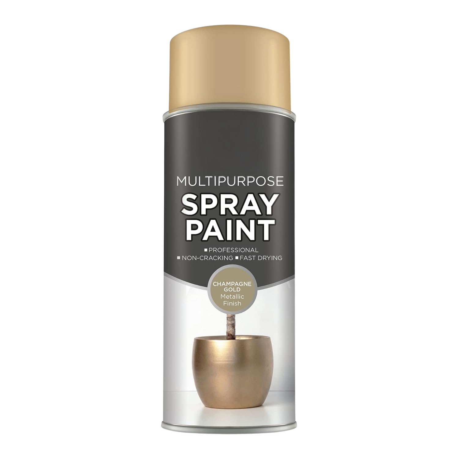 Inspired Essentials All Purpose Aerosol Spray Paint 400ml Quick Drying Spray, Fast Dry and Excellent Coverage for Metal, Wood, Plastic and More (1, Champagne Gold - 151)