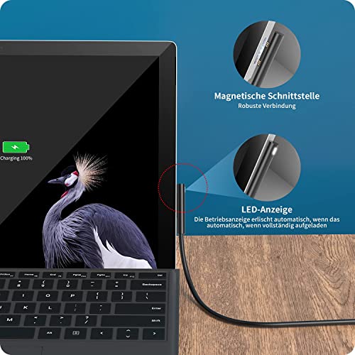 65W Surface Pro oplader, 15V 4A 65W (voor 65W, 44W) Microsoft Surface voeding voor Surface Laptop4/3/2/1, Surface Book1/2, Surface Pro X/Pro 8/Pro 7/Pro 6/Pro 5/Pro 4, Surface Go, met USB-aansluiting - Image 5