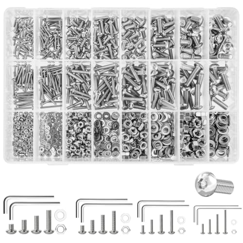 1330 Stk Schrauben Set, M2 M3 M4 M5 Edelstahlschrauben Set mit Schlüsseln