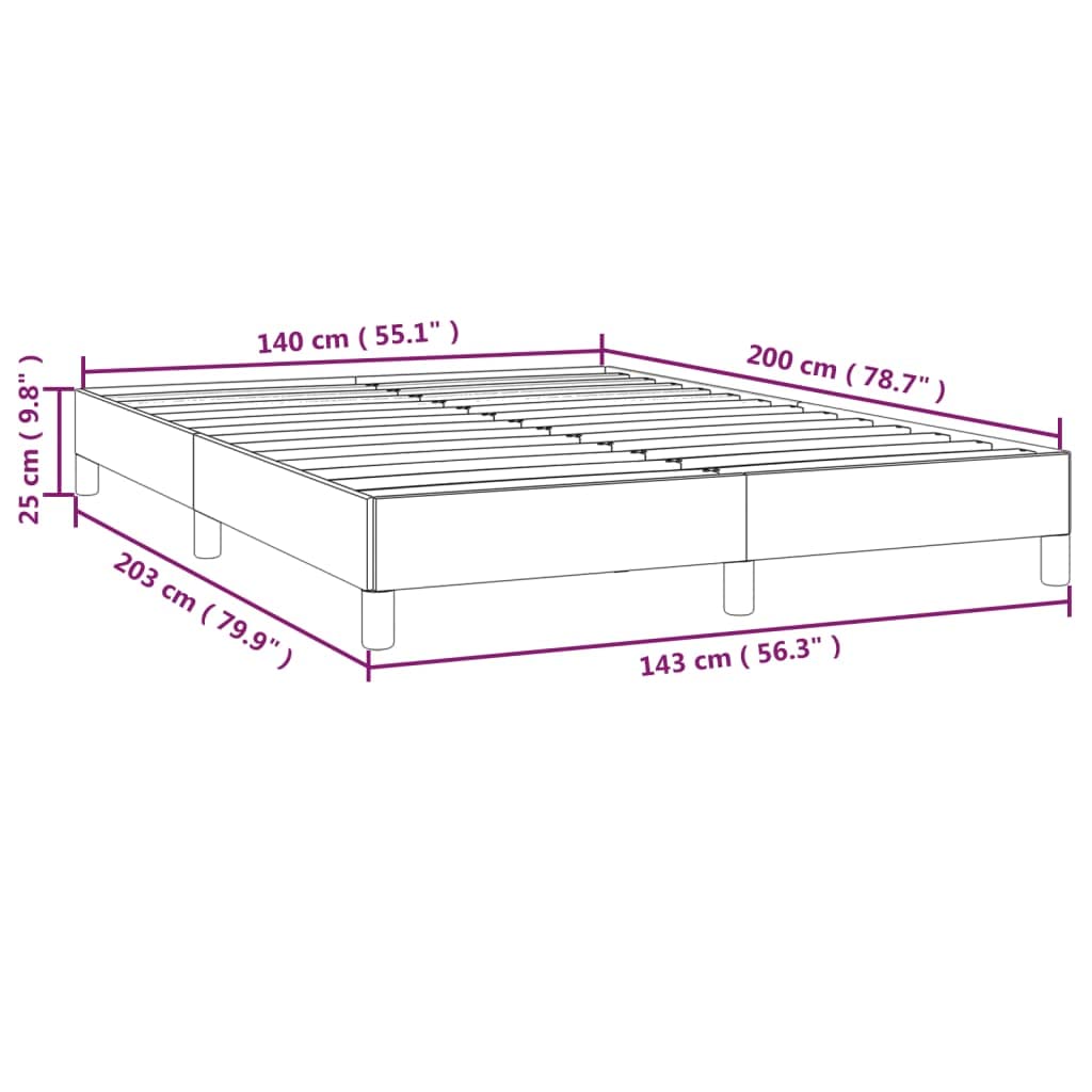 vidaXL Estructura de Cama Matrimonial Somier Tapizado Dormitorio Base Habitación Muebles Mobiliario Cuarto Descanso de Tela Gris Oscuro 140x200 cm