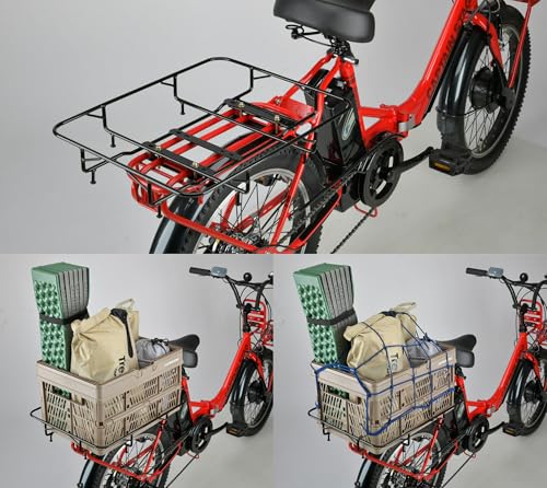 キャプテンスタッグ 自転車荷台後用浅型バスケットリアラック Y-7050