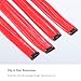 ZIRANJUAN Red Hair Extensions Straight Multicolor Clip in Hairpieces 22 Inch Colorful Colored Hair Extensions for Women's Halloween Christmas Party Highlights (14pcs Red)
