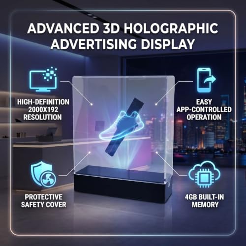 Ventilador holográfico 3D Fockety con proyector a prueba de polvo 6
