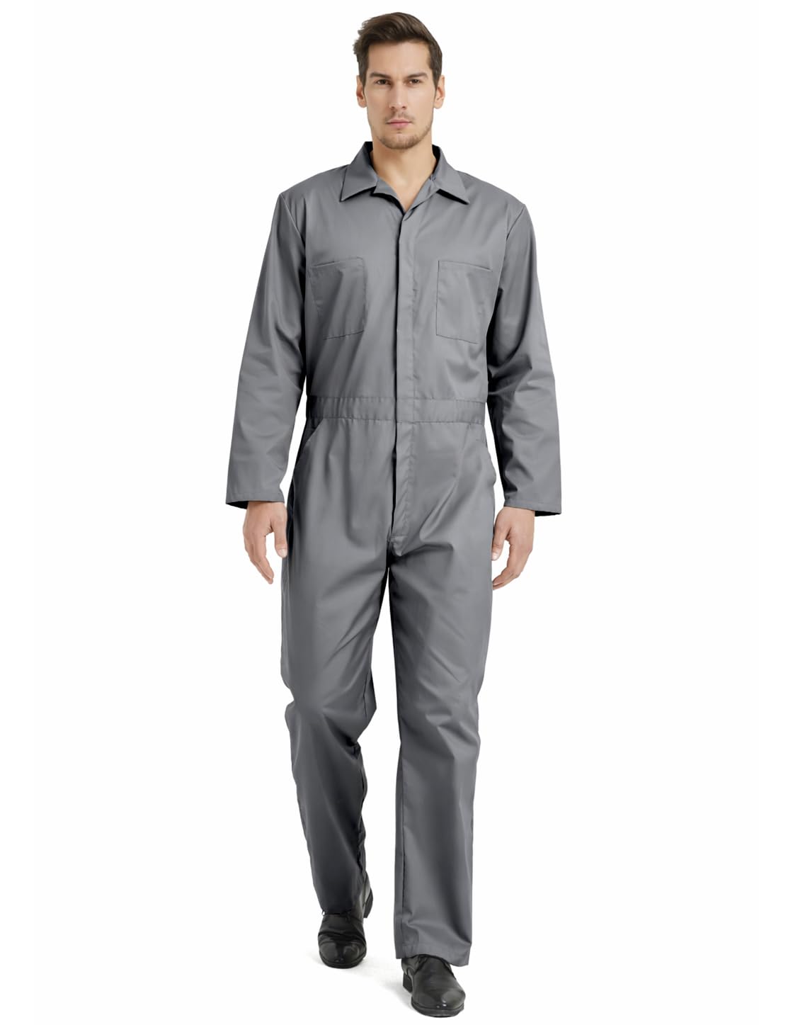 toptie Men's Regular Long Sleeve Snap Zip-Front Coverall-picture-40