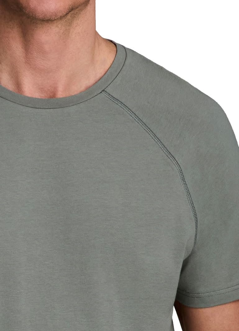 RBX Activewear Men's Cotton T-Shirt, Stretchy Short Sleeve Tee Crewneck Quick Drying Workout Top