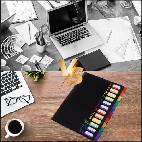 ASelected 2 Stück Dokumentenmappe A4 Ordnungsmappe Wasserdicht Fächermappe A4 12 Fächer mit Indexfenster für Büro Schule Zuhause