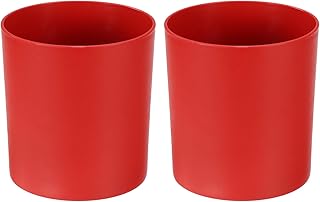 2-Pack Plastic Plant Pots, 6 Inch Plastic Planters Round Flower Planter Containers Flower Pots for Indoor/Outdoor/Garden, Plant Holder [Red]