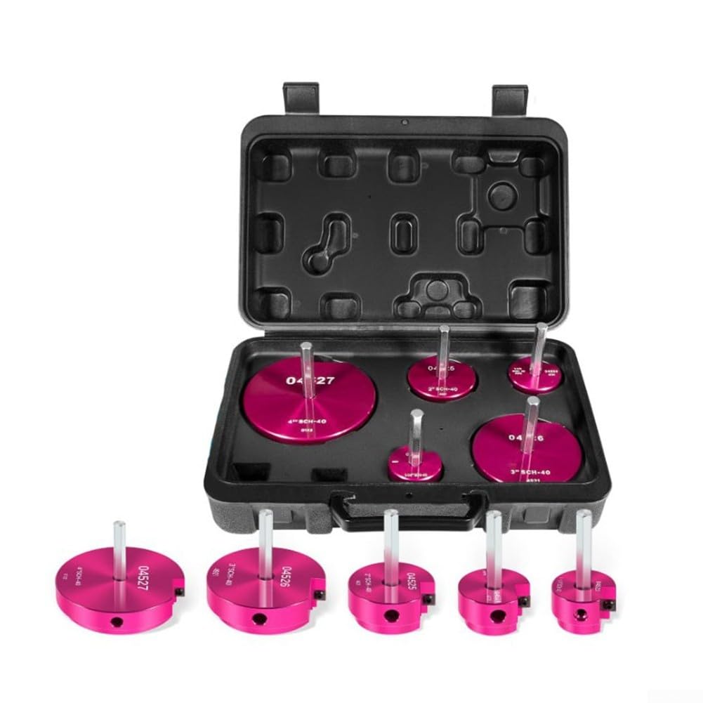 Kit d'alésoir de tuyau PPR 5 pièces avec tige hexagonale de 1,9 cm pour perceuses de 1,27 cm, économiseur et nettoyant pour tuyaux de vidange et d'eau de 3,2 à 10,2 cm, alliage dur rouge