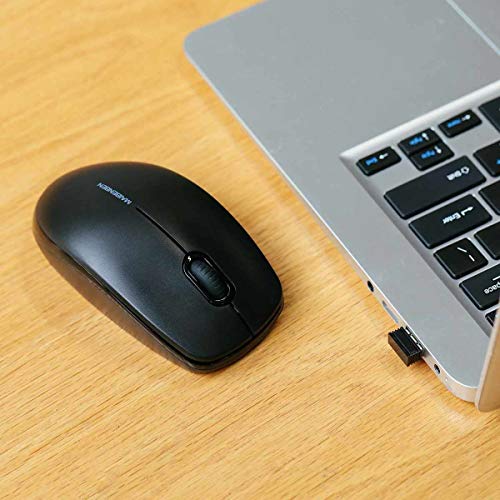 1200DPI 2.4G Wireless Gaming Mouse 3 Buttons Mute Mice for Office Worker Gamer and PC Laptop Stable Connection