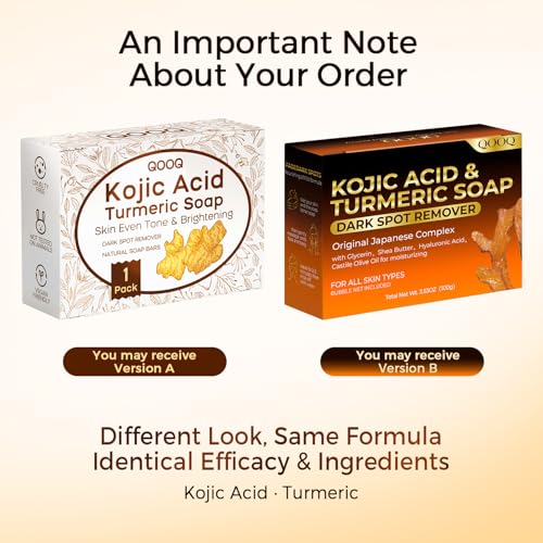 QOOQ Turmeric Kojic Acid Soap for Dark Spots Remover – Facial Cleansing Bar with Vitamin C - image 7