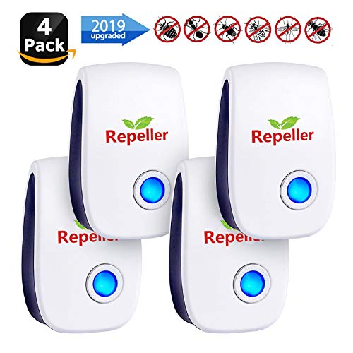 Preisvergleich Produktbild Ultraschall Schädlingsbekämpfer,Elektronische Insektenschutzmittel & Innenräumen Pest Control Repeller für Kakerlaken, Mäuse,Fliegen,Mücken,Spinnen,100% Sicher für Menschen und Haustiere(4 Stück)
