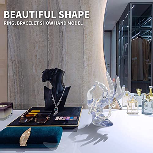 Image of Hand Form Jewelry Display Holder Bracelet Ring Watch Stand Support Holder Stand Bracelet Jewelry Display Stand Holder for Jewelry (transparent)