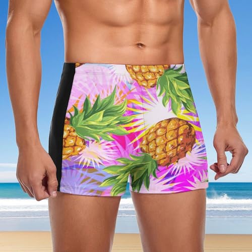 Maillot de bain ananas homme, séchage rapide et coupe boxer