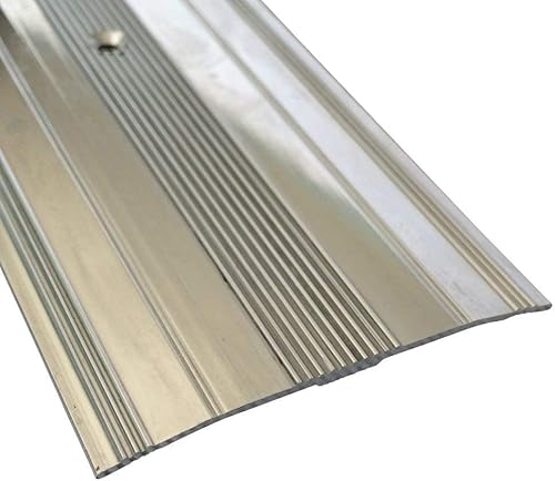 Metal Extra Wide Aluminum Carpet Cover Strip Door Bar Trim - Premium Door Threshold Transition for Floor Gaps, Non-Slip Surface, Durable and Aesthetic (2700mm, Silver)