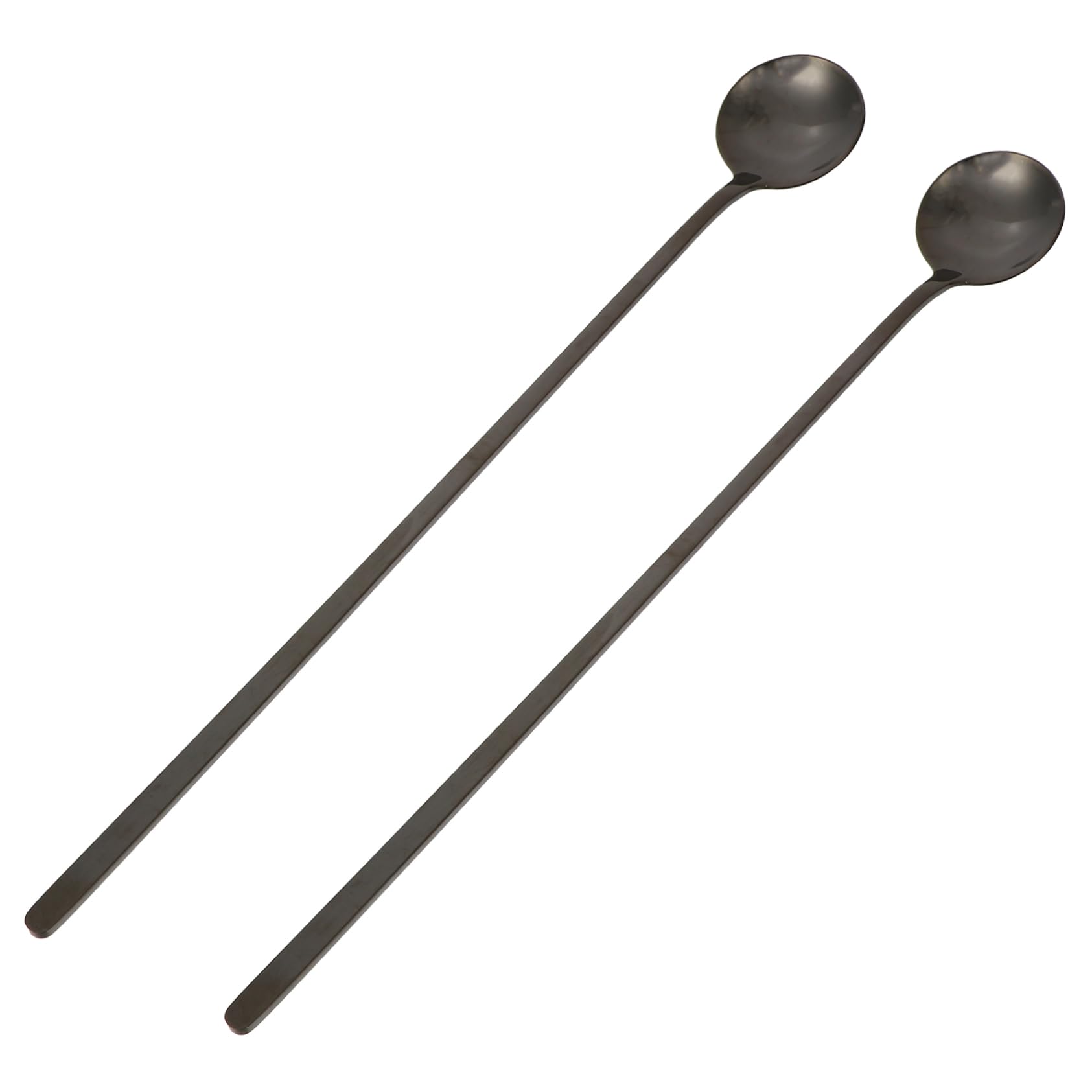 COLLBATH 2pcs Stainless Steel Ladle Mini Spoons Mini Dessert Spoons Beverage Mixing Spoon Drink Iced Tea Spoon Stirring Sticks Shaker Cocktail Serving Spoon Soup Spoon Stirring Spoon Black